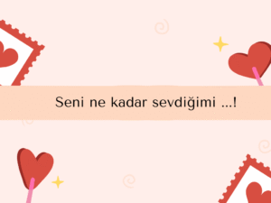 Seni ne kadar sevdiğimi …!