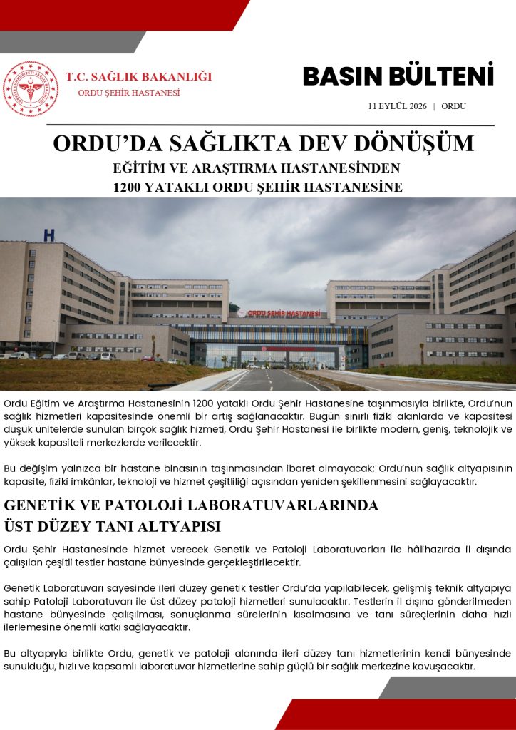 Ordu’da Sağlıkta Dev Dönüşüm