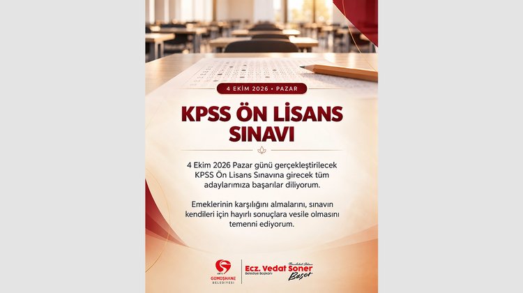 BAŞKANIMIZ, KPSS ÖN LİSANS SINAVINA GİRECEK TÜM ADAYLARIMIZA BAŞARILAR DİLEDİ.